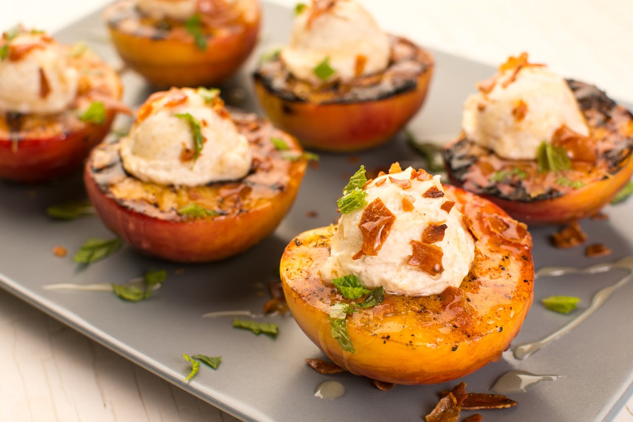 Sultry Seared Peaches Quenched with Rich Mascarpone Cream